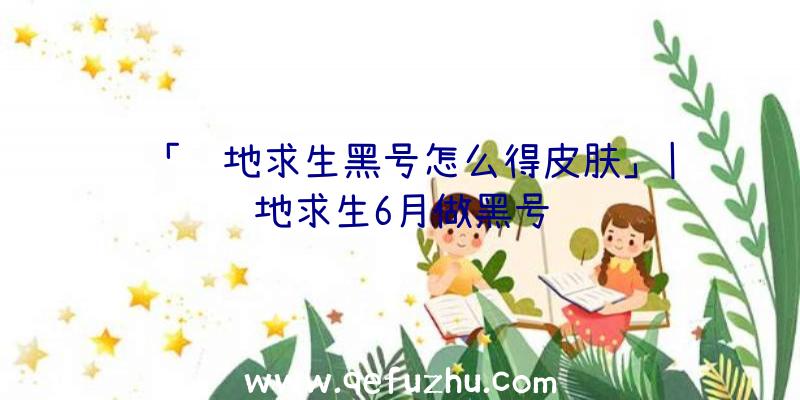 「绝地求生黑号怎么得皮肤」|绝地求生6月做黑号